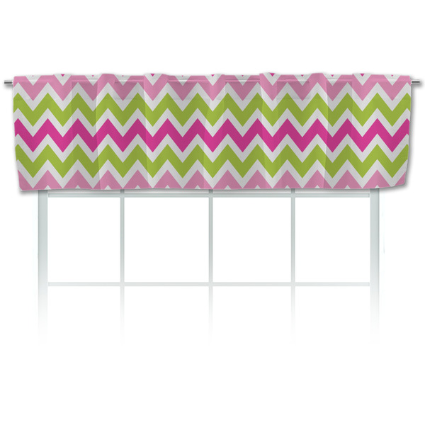 Custom Pink & Green Chevron Valance