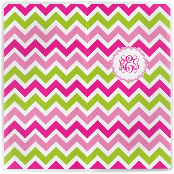 Pink & Green Chevron Vinyl Document Wallet - Apvl