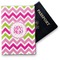 Pink & Green Chevron Vinyl Passport Holder (Personalized)