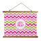 Pink & Green Chevron Wall Hanging Tapestry - Landscape - MAIN