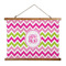 Pink & Green Chevron Wall Hanging Tapestry - Wide (Personalized)