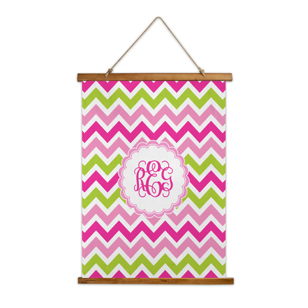Custom Pink & Green Chevron Wall Hanging Tapestry (Personalized)