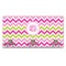 Pink & Green Chevron Wall Mounted Coat Hanger - Front View