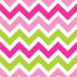 Pink & Green Chevron Wallpaper & Surface Covering (Water Activated 24"x 24" Sample)
