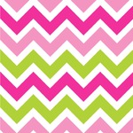 Pink & Green Chevron Wallpaper & Surface Covering (Water Activated 24"x 24" Sample)
