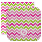 Pink & Green Chevron Facecloth / Wash Cloth (Personalized)