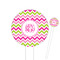 Pink & Green Chevron Round Plastic Food Picks (Personalized)
