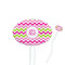 Pink & Green Chevron Oval Plastic Stir Sticks (Personalized)