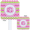 Pink & Green Chevron White Plastic Stir Stick - Double Sided - Approval