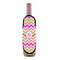 Pink & Green Chevron Wine Bottle Apron - IN CONTEXT