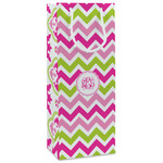 Pink & Green Chevron Wine Gift Bags - Matte (Personalized)