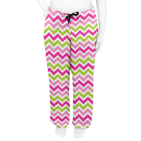 Pink & Green Chevron Women's Pj on model - Front