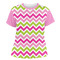 Pink & Green Chevron Women's Crew T-Shirt - X Small