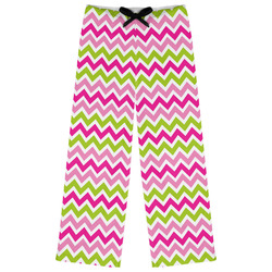 Pink & Green Chevron Womens Pajama Pants - L