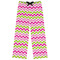 Pink & Green Chevron Womens Pajama Pants - S