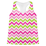 Pink & Green Chevron Womens Racerback Tank Top - X Small