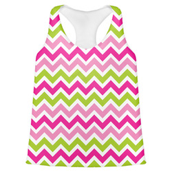 Pink & Green Chevron Womens Racerback Tank Top - Small (Personalized)