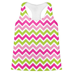 Pink & Green Chevron Womens Racerback Tank Top