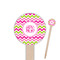Pink & Green Chevron Round Wooden Food Picks (Personalized)