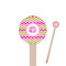 Pink & Green Chevron 7.5" Round Wooden Stir Sticks - Single Sided (Personalized)