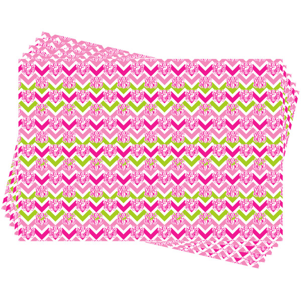 Pink & Green Chevron Wrapping Paper - 5 Sheets Approval