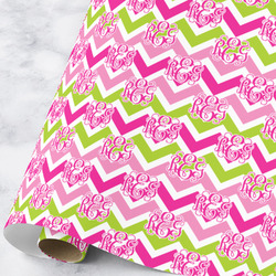 Pink & Green Chevron Wrapping Paper Roll - Large (Personalized)