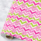 Pink & Green Chevron Wrapping Paper Roll - Large - Main