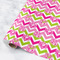 Pink & Green Chevron Wrapping Paper Rolls- Main