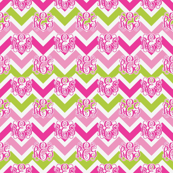 Pink & Green Chevron Wrapping Paper Square