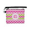 Pink & Green Chevron Wristlet ID Case w/ Monogram