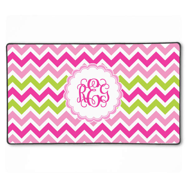 Custom Pink & Green Chevron XXL Gaming Mouse Pad - 24" x 14" (Personalized)