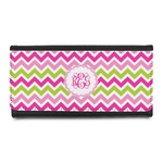 Pink & Green Chevron Leatherette Ladies Wallet (Personalized)