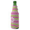 Pink & Green Chevron Zipper Bottle Cooler - ANGLE (bottle)