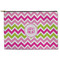 Pink & Green Chevron Zipper Pouch (Personalized)