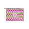 Pink & Green Chevron Zipper Pouch - Small - 8.5"x6" (Personalized)