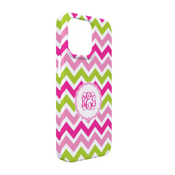 Pink & Green Chevron iPhone Case - Plastic - iPhone 13 (Personalized)