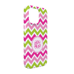 Pink & Green Chevron iPhone Case - Plastic - iPhone 13 Pro (Personalized)