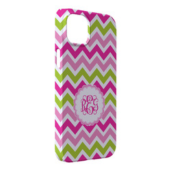 Pink & Green Chevron iPhone Case - Plastic - iPhone 14 Pro Max (Personalized)