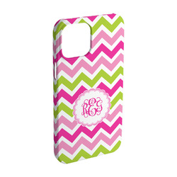 Pink & Green Chevron iPhone Case - Plastic - iPhone 15 (Personalized)