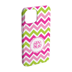 Pink & Green Chevron iPhone Case - Plastic - iPhone 15 Pro (Personalized)