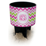 Pink & Green Chevron Black Beach Spiker Drink Holder (Personalized)