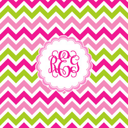 Pink & Green Chevron