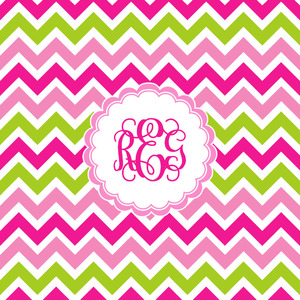 Pink & Green Chevron