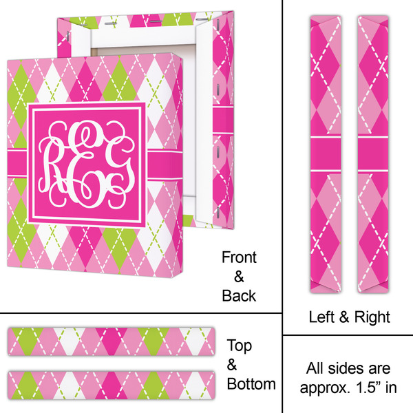 Pink & Green Argyle 11x14 - Canvas Print - Approval