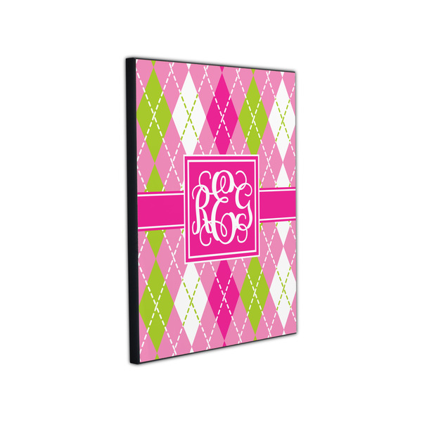 Pink & Green Argyle 11x14 Wood Print - Angle View