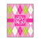 Pink & Green Argyle 11x14 Wood Print - Front View
