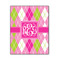 Pink & Green Argyle Wood Print - 11x14 (Personalized)
