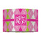 Pink & Green Argyle 12" Drum Lampshade - FRONT (Fabric)