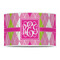 Pink & Green Argyle 12" Drum Lampshade - FRONT (Poly Film)