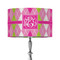 Pink & Green Argyle 12" Drum Lampshade - ON STAND (Fabric)